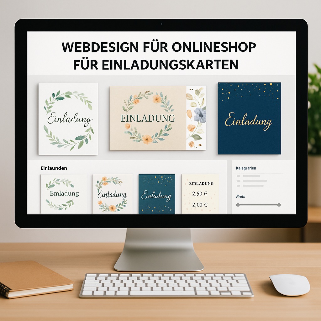Webdesign für Onlineshop für Einladungskarten